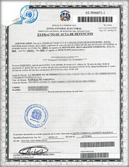 como puedo obtener un certificado de defuncion en republica dominicana