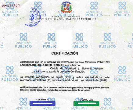 como puedo solicitar una cita para obtener un certificado de antecedentes penales en republica dominicana