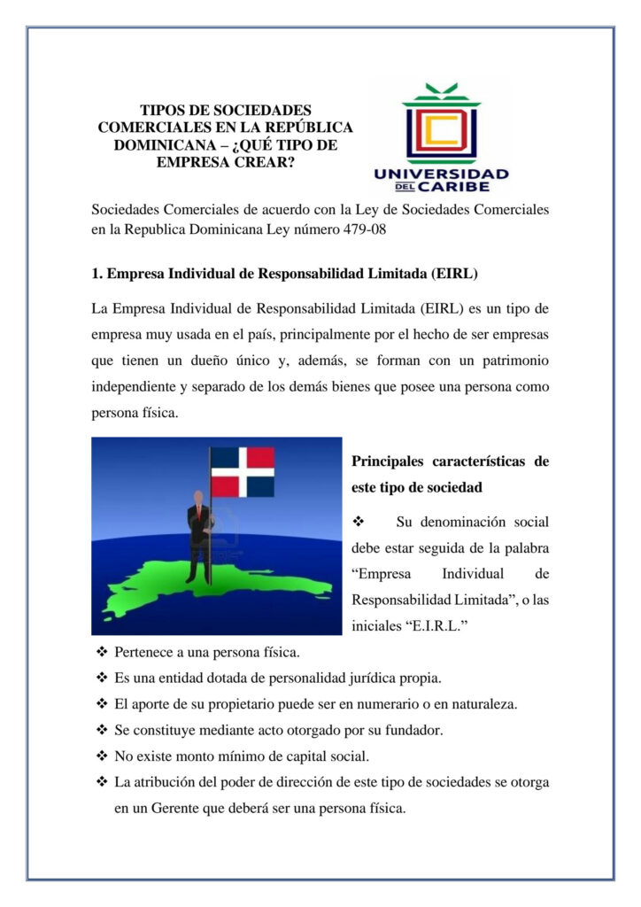 que es una eirl en republica dominicana y como funciona