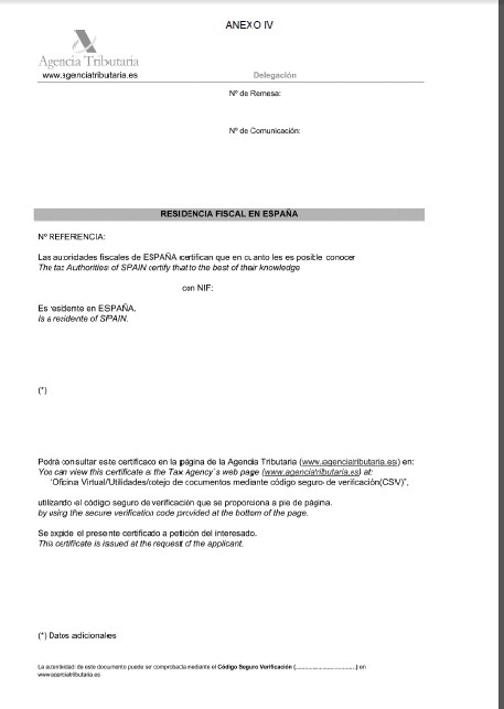Certificado de residencia fiscal republica dominicana - Certificado de residencia