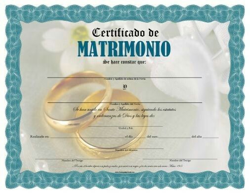Certificados de matrimonio gratis para imprimir - Certificados de matrimonio