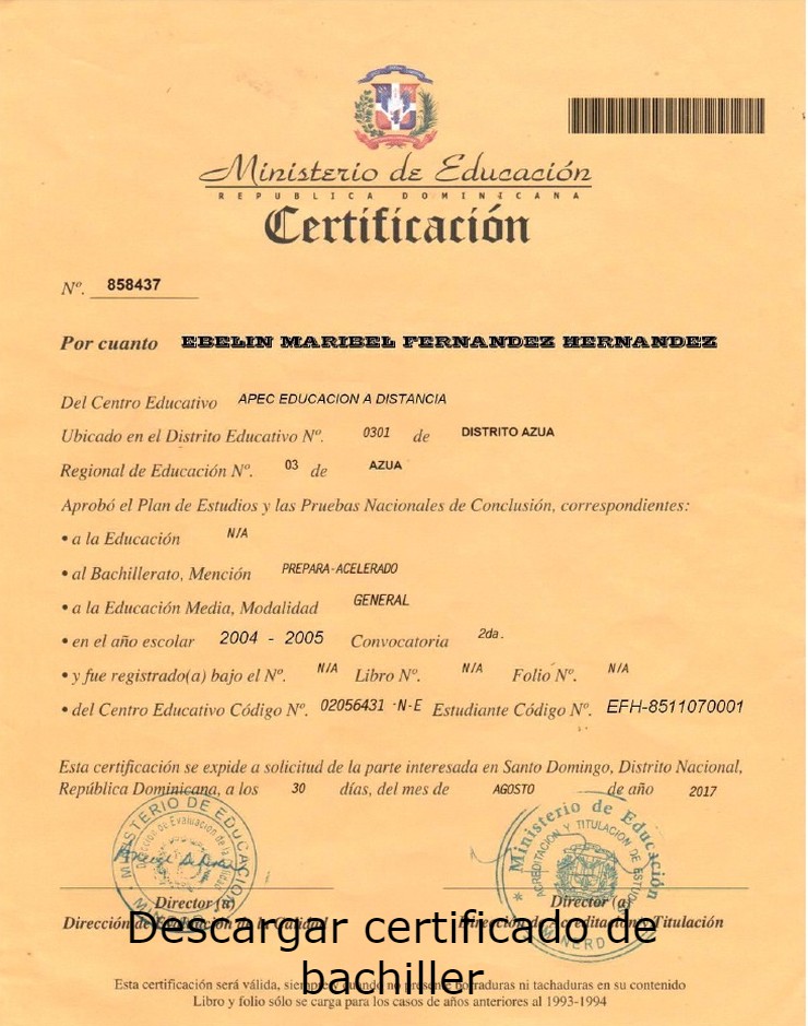 Consultar certificado de bachiller republica dominicana - Consultar certificado de