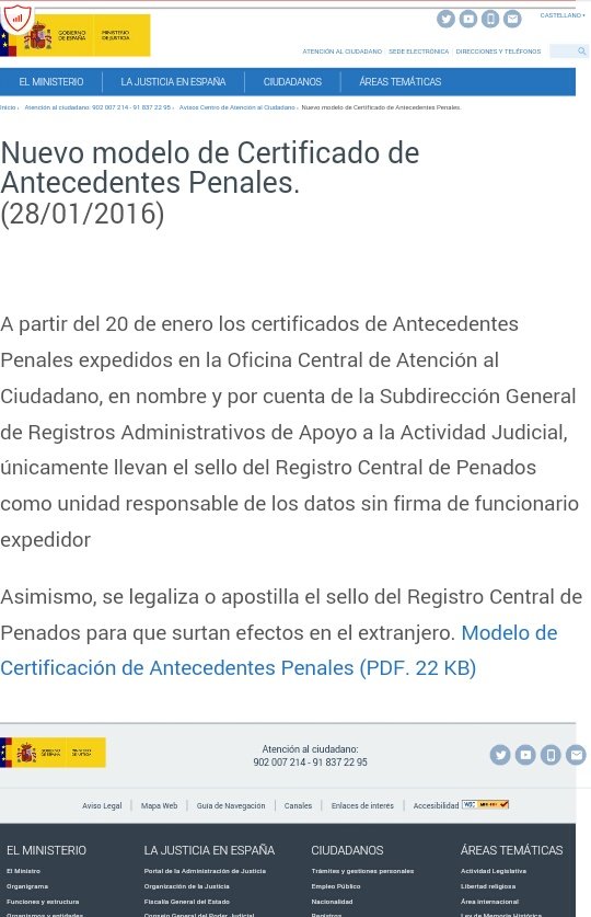 Imprimir certificado de no antecedentes penales - Imprimir certificado de