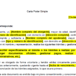 Modelo de carta poder simple para tramites inmobiliarios